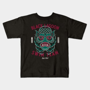 Black Lagoon Swim Team - Vintage Traditional Tattoo - Horror Kids T-Shirt